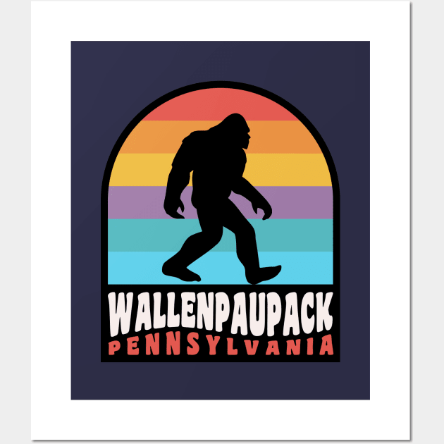 Lake Wallenpaupack Bigfoot Sasquatch Retro Sunset Wall Art by PodDesignShop